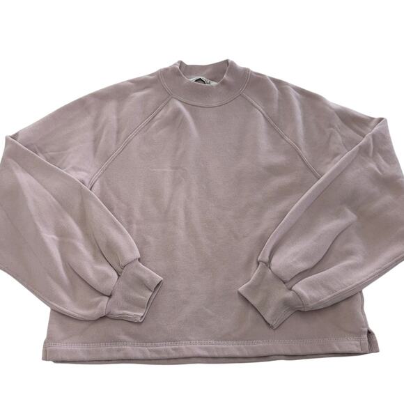 Abercrombie & Fitch Sweatshirt Womens Small Pink Purple Essential Raglan Sunday - Picture 1 of 8
